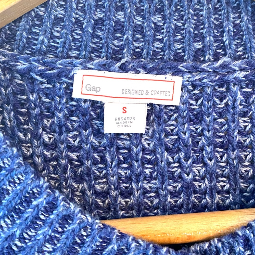 Gap Chunky Knit Multi-Blue Button-Front Cardigan.… - image 3